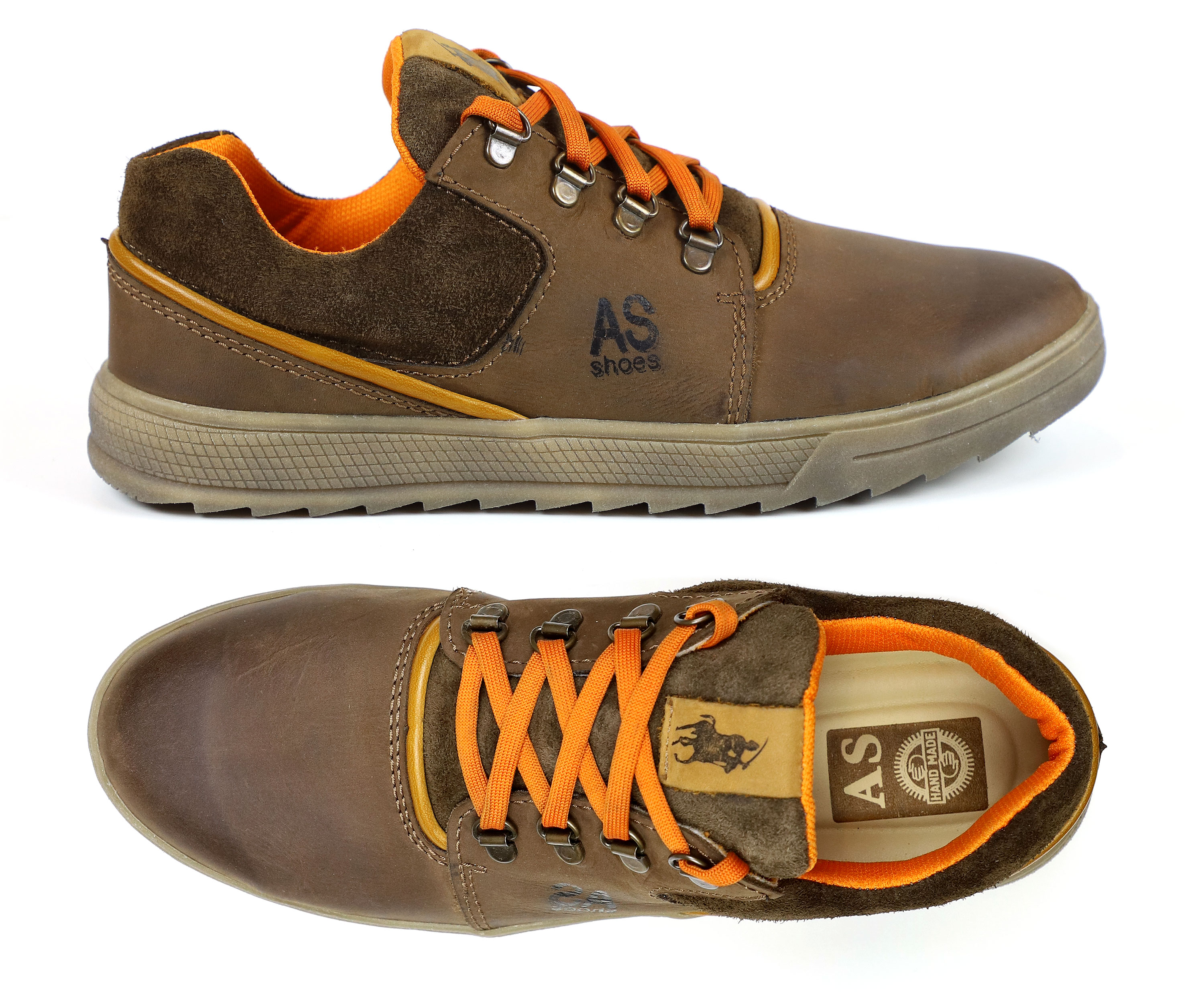 (1208) - Мужские спортивные туфли (коричневый нубук)