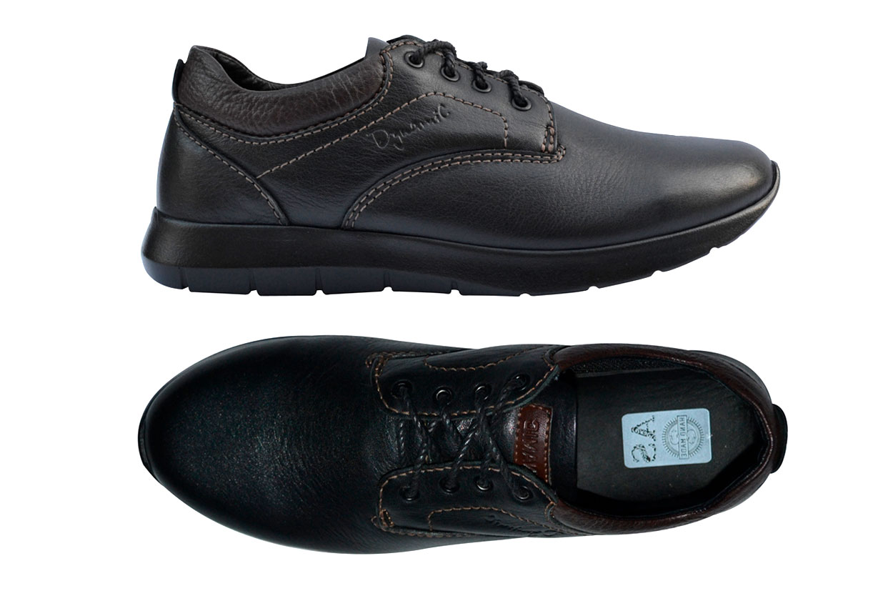 (777-00-13) - Черные Мужские кожаные спортивные туфли