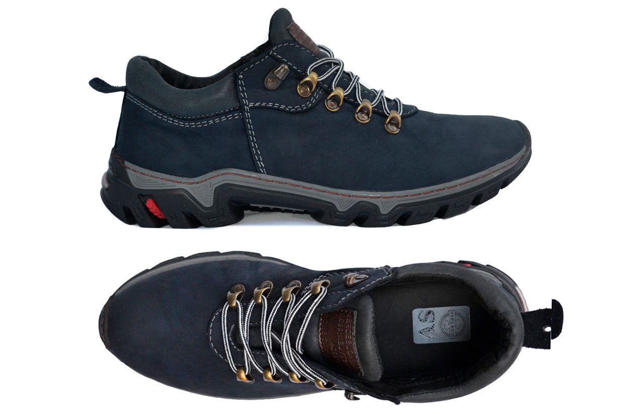 (А1-02 крейзи) - Ботинки со шнурками на полукольцах