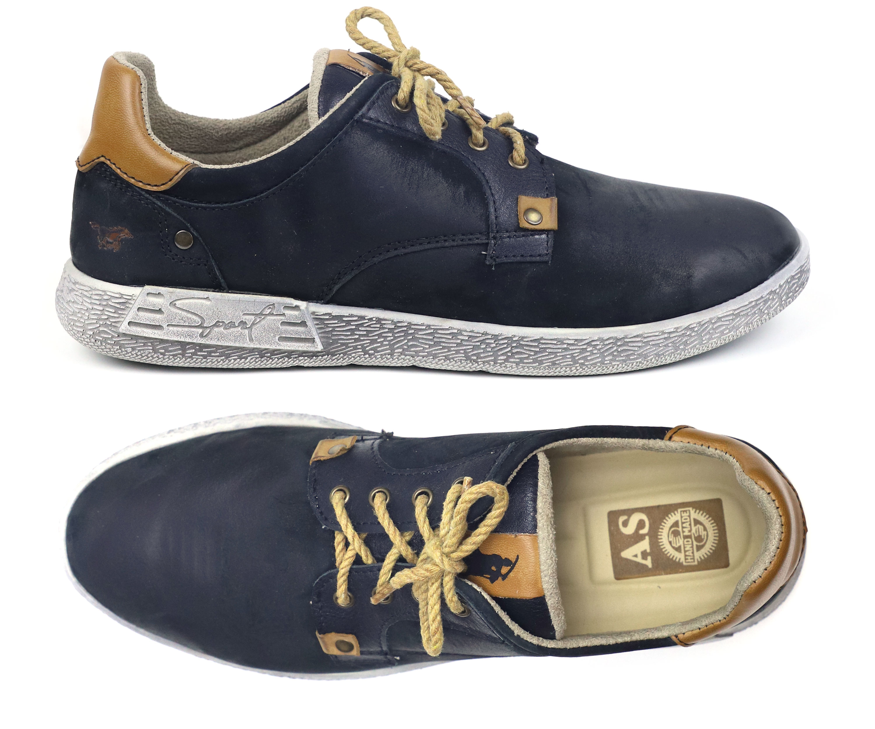 (1222) - Мужские спортивные туфли со шнурками из нубука