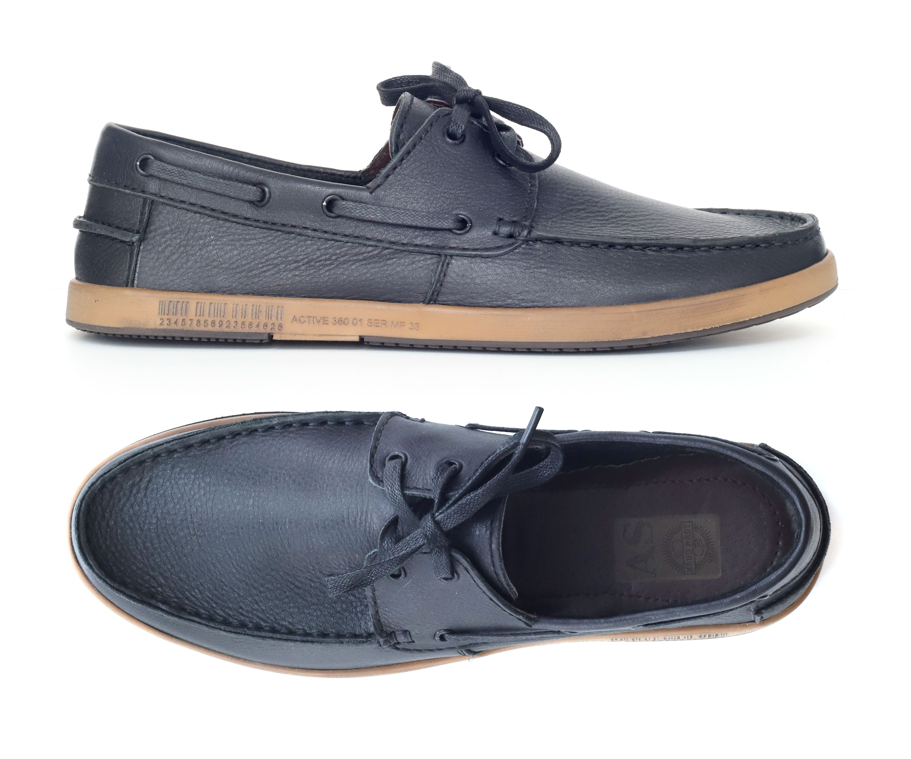 (1172) - Мужские кожаные туфли мокасины топсайдеры на шнурках